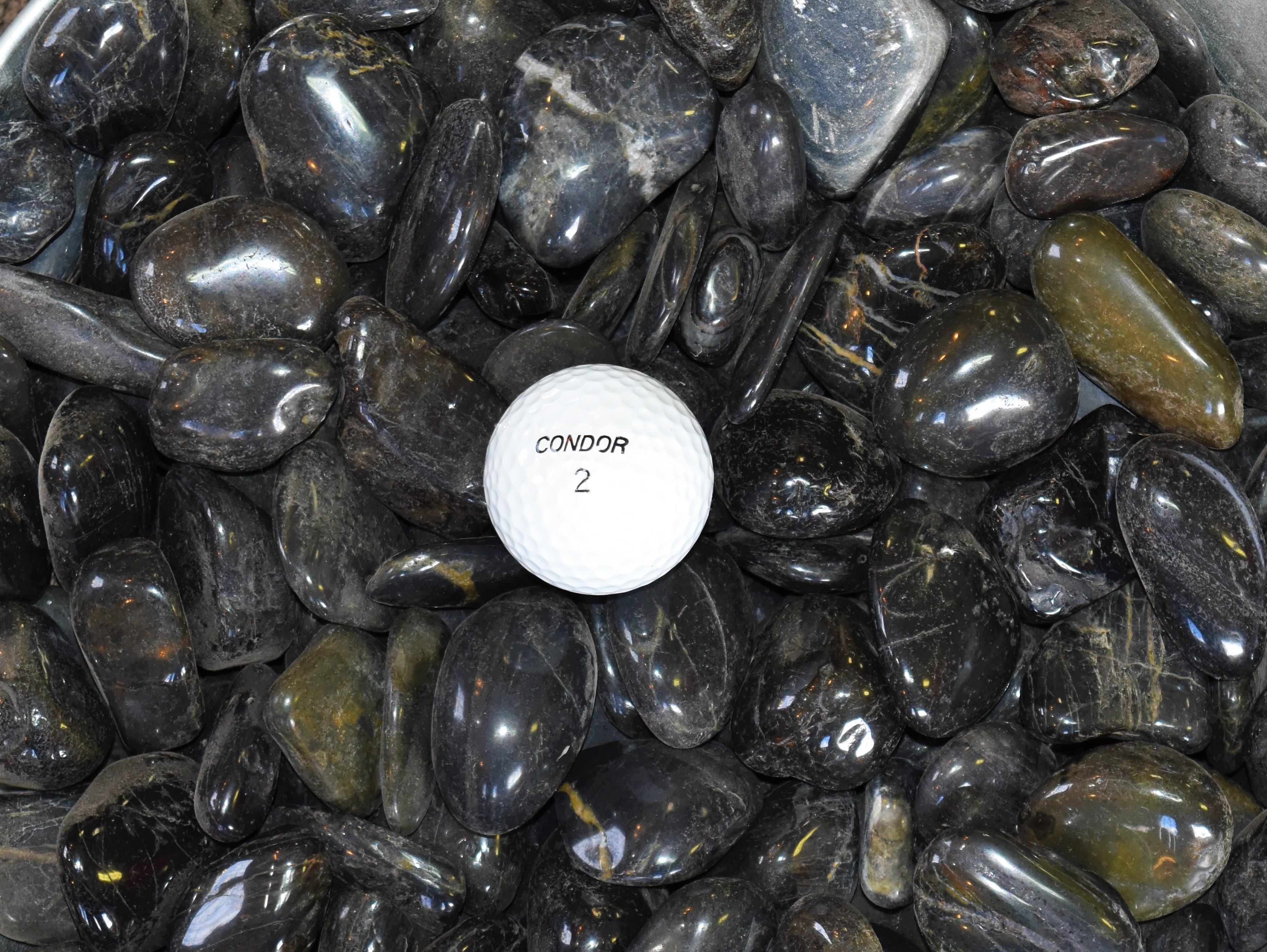 40lb bagged Medium Polished Mexican Beach Stone-Black